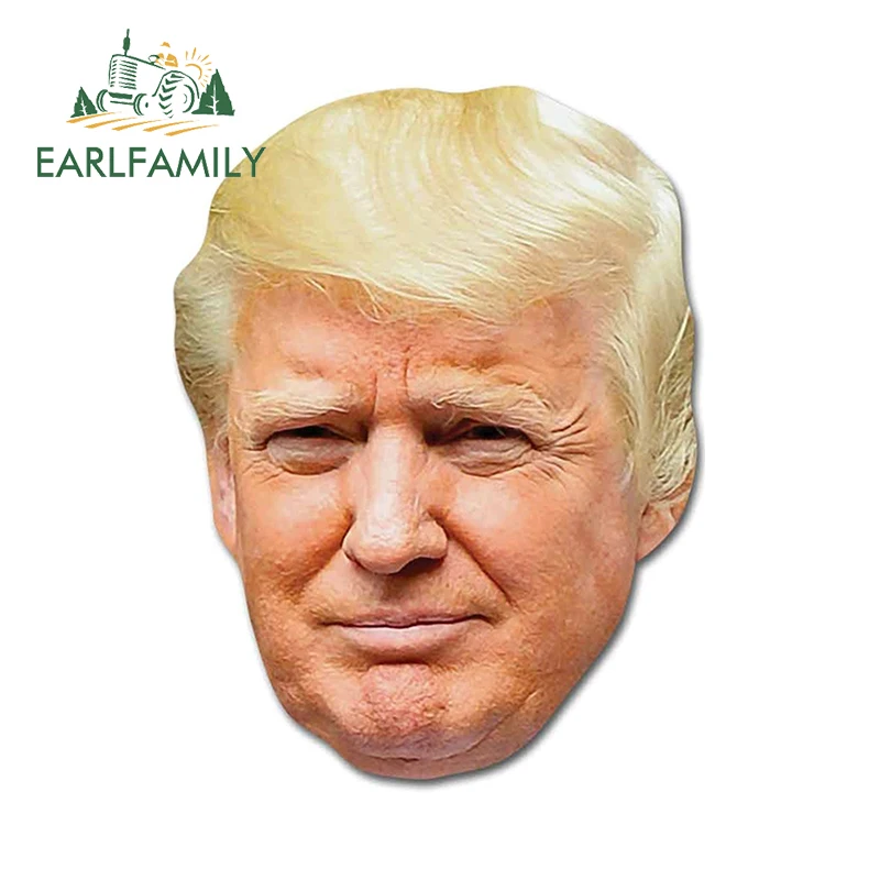 EARLFAMILY 13cm x 9.7cm For Trump Vinyl Car Wrap Stickers Anime Decal Funny Waterproof Car Accessories Decals Motorcycle Decor