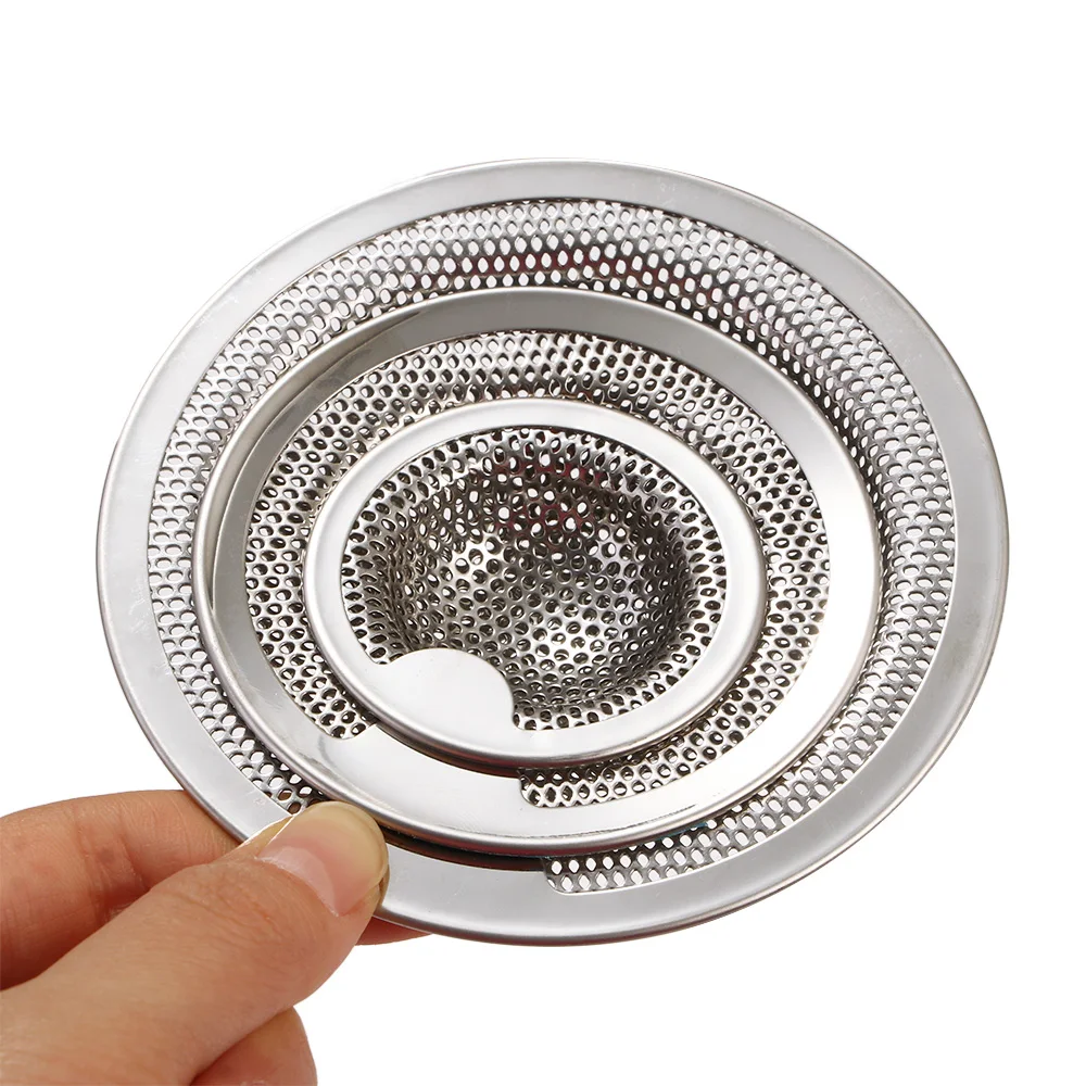 1Pcs 3 Size Stainless Steel Sink Strainer Drain Hole Filter Mesh Trap Bathtub Shower Waste Stopper Drainage For Kitchen