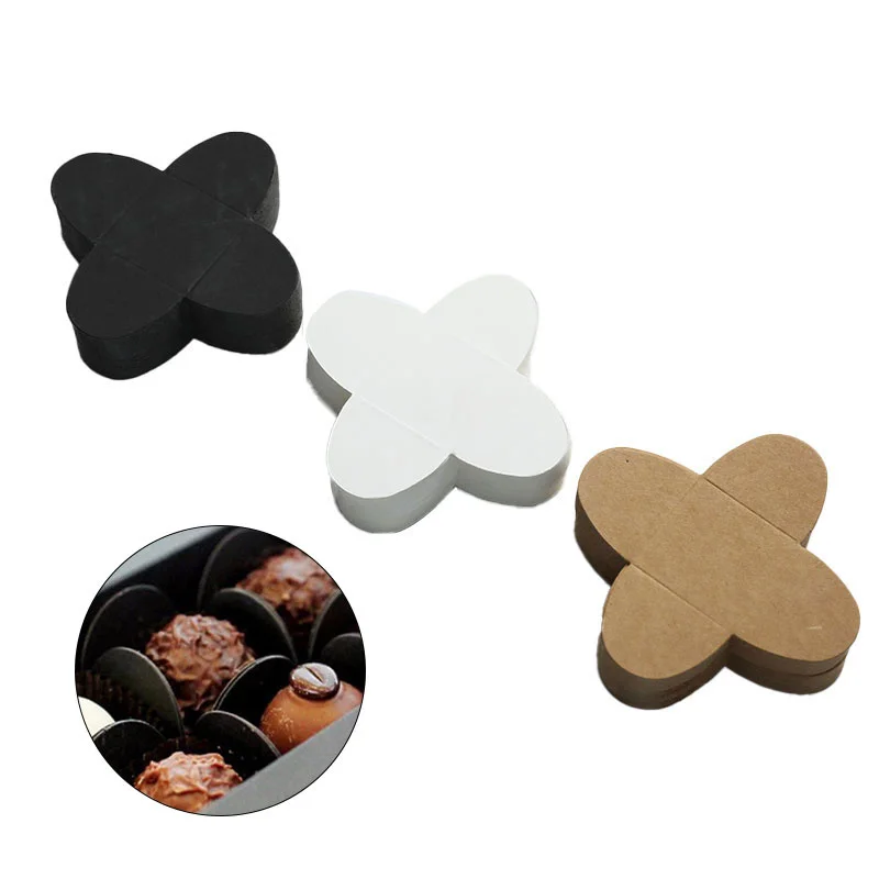 Espaciador de Papel Kraft para Chocolate, bandeja para dulces, Base para postres, paquete para hornear, 3 colores, 50 unidades
