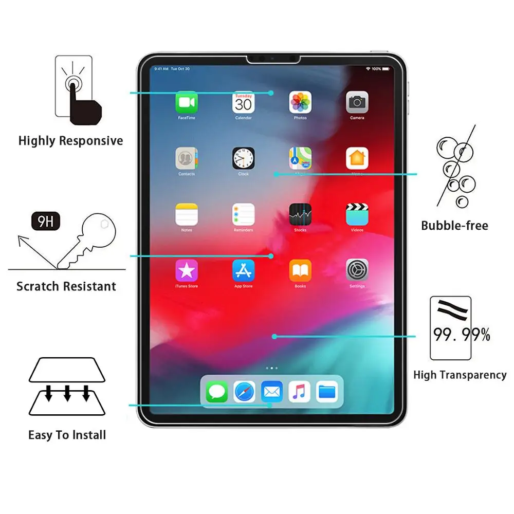 for iPad Pro 11 2018 Screen Protector, Tablet Protective Film Anti-Scratch Tempered Glass for iPad Pro 11 2018