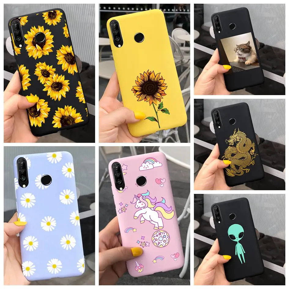 Flower Case For Huawei P30 Lite New Edition 2020 Cover Soft Silicone Protector Coque For Huawei P30lite MAR-LX1M Phone Bag 6.15\