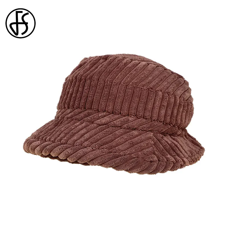 FS White Berets Cap Winter Fall Hat For Women octagonal Hats Ladies Hats Fashion Corduroy Vintage Brown Black Beret