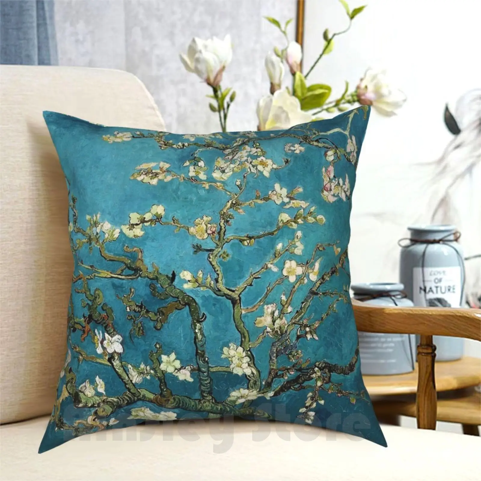 

Blossoming Almond Tree , Vincent Van Gogh. Pillow Case Printed Home Soft Throw Pillow Blossoming Almond Tree Vincent Van