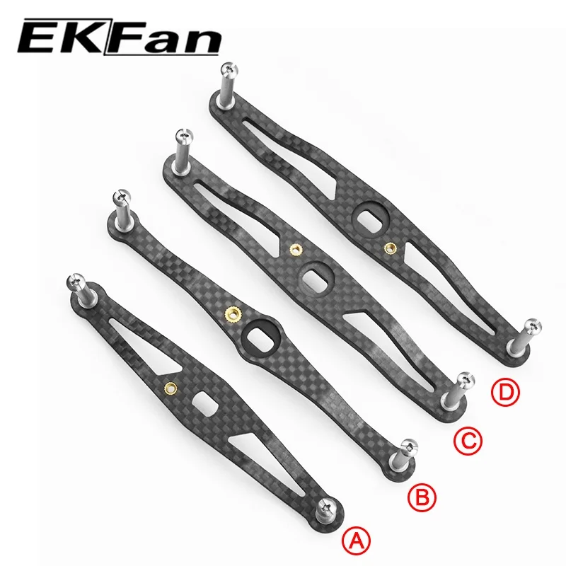 EKFAN 105MM 120MM 130MM 8*5MM Holes Carbon Fiber Fishing Left Right Handle For Daiwa Bait Casting Reel Handle 7x4x2.5MM Bearing