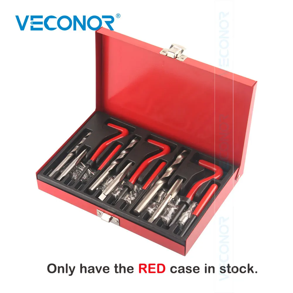 88pcs Thread Repair Set M6x1.0 M8x1.25 M10x1.5 Stainless Steel Wire Helical Coil Damaged Thread Insert Combination Garage Tools