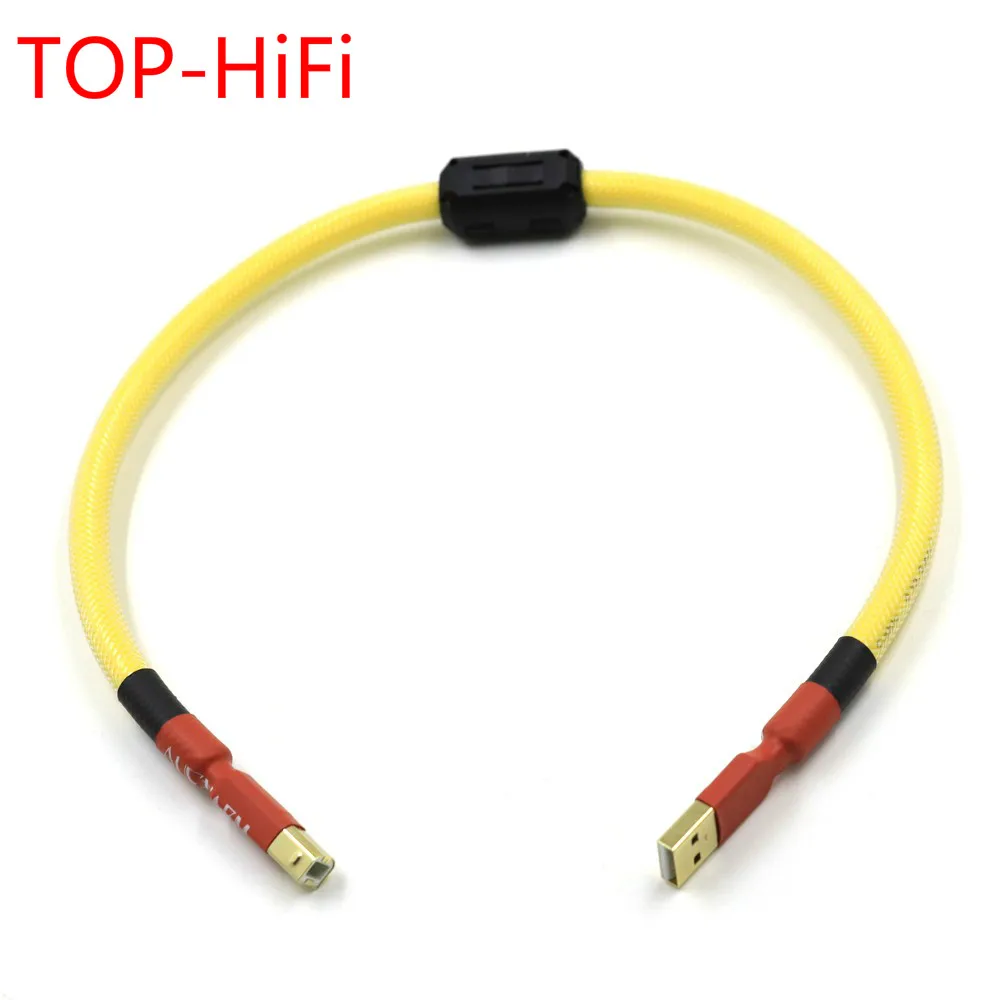 

TOP-HiFi USB Auido Cable DAC A-B Digital Red Copper Silver Plated USB 2.0 Type A to B Male Audio Cable