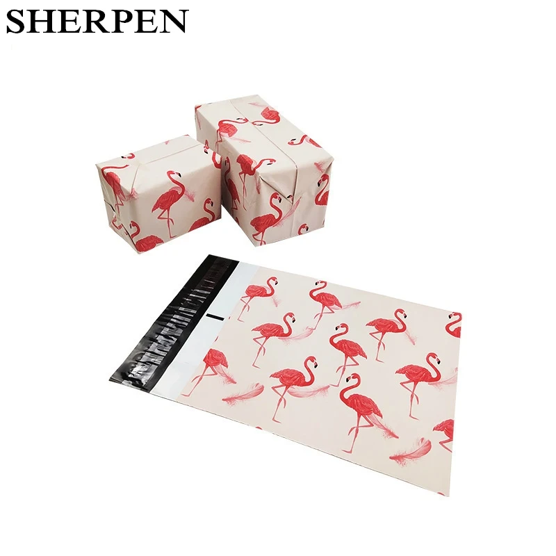 

SHERPEN 50Pcs Thicken Courier Bag Flamingo Clothing Bags Cartoon Anime Poly Mailers Self Seal Plastic Mailing Envelope Pack Bags