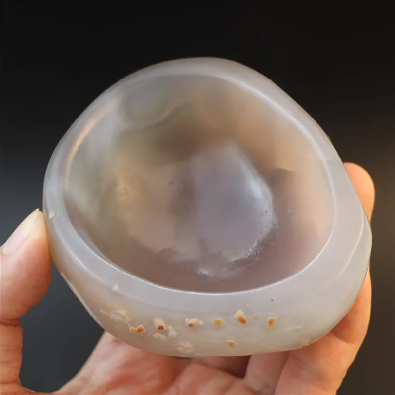 200-400g Natural Stones Crystal Agate Bowl Agate Ashtray Quartz Healing Stone Energy Ore Mineral Crafts Home Decoration 1PC