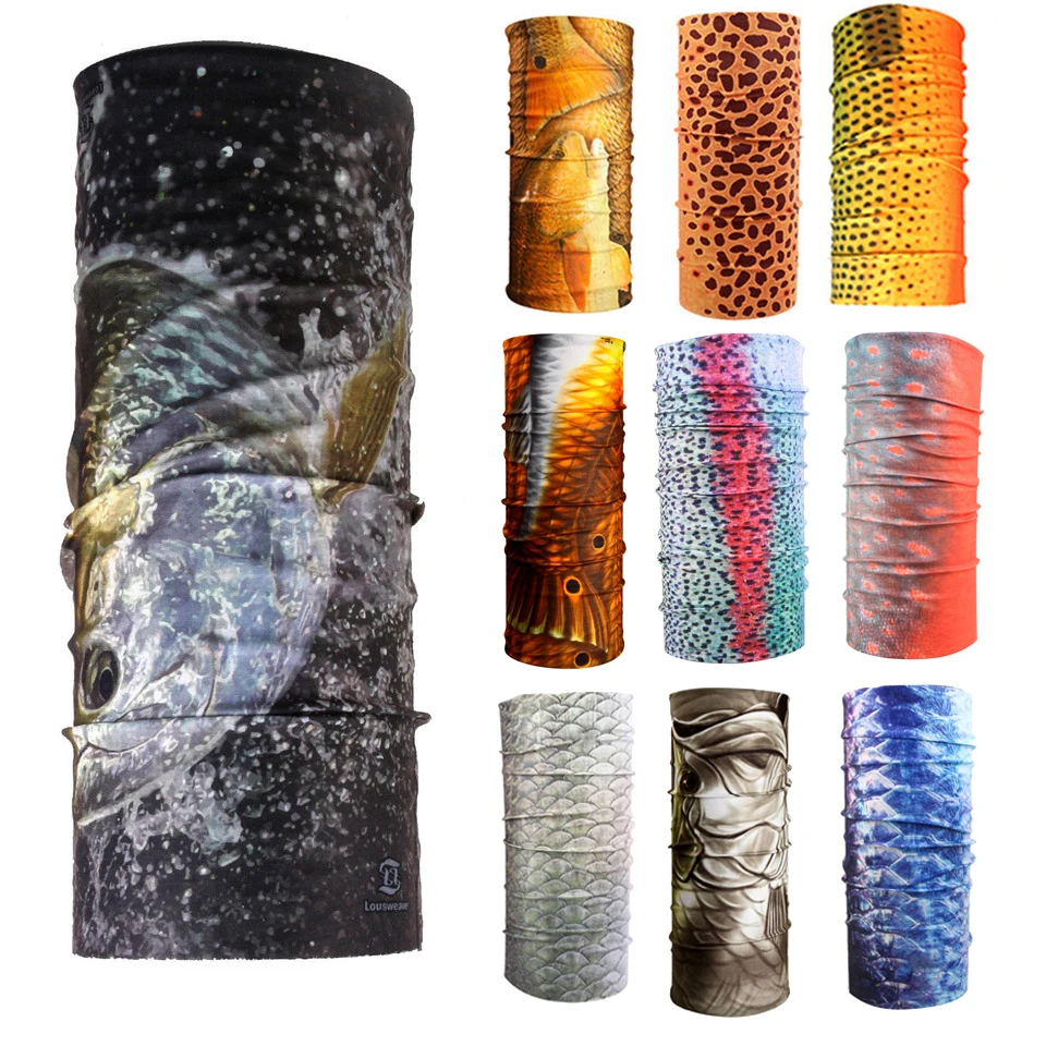 Maximumcatch Multi Colors Fly Fishing Headwear Fish Patterns Fishing Scarf Bandana Outdoor Sports