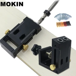 Adjustable Pocket Hole Jig Set 9mm Inclined Hole Doweling Jig Drill Guide 15 Degree Angle Hole Puncher Furniture Carpentry Tools