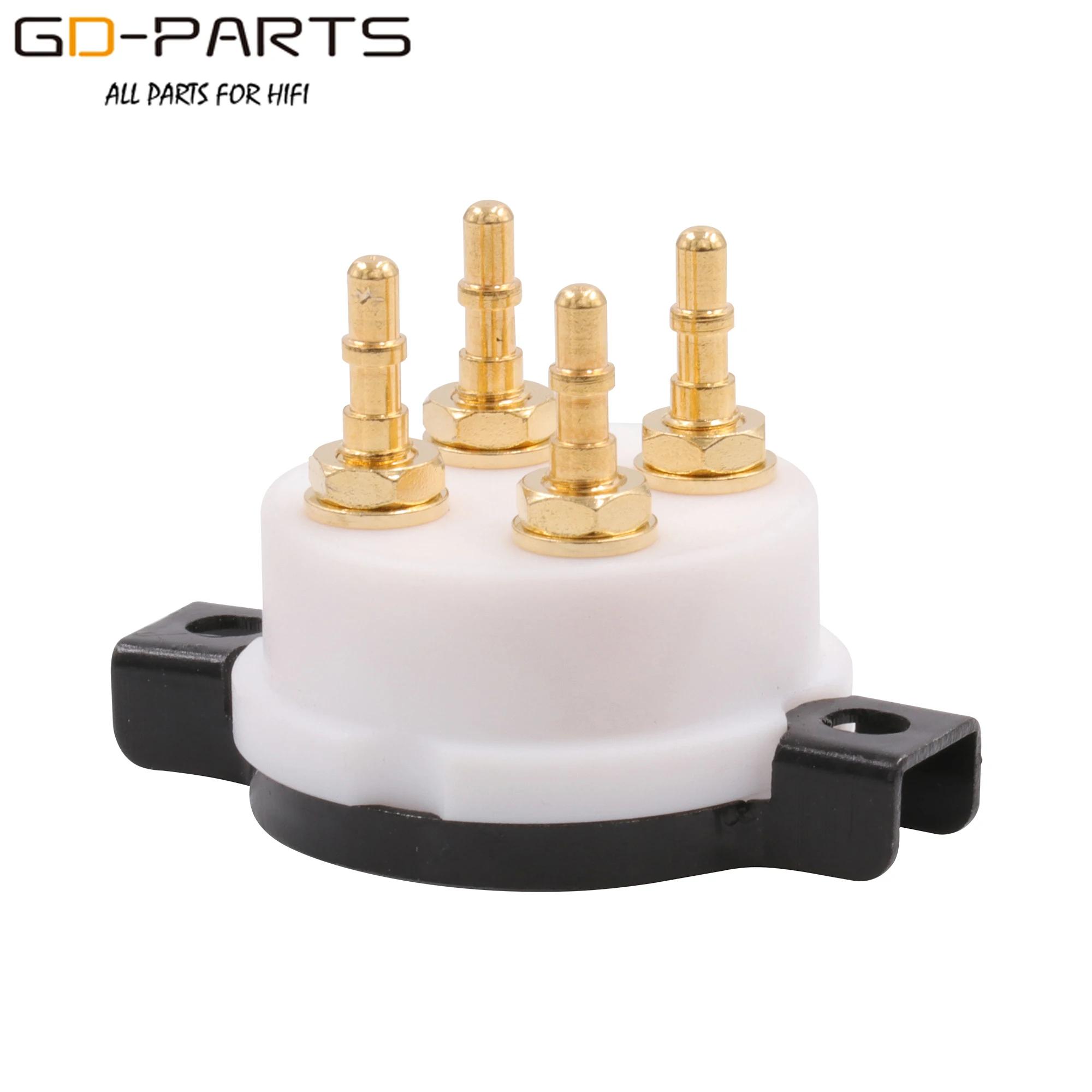 4pin PTFE Vacuum Tube Socket with Screw For 300B 2A3 45 50 5Z3 6A3 & WE101D/F 205D/E 216 etc., 24K Gold Plated Brass Pins 2PCS