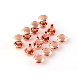 Rose Gold Double Cap Leather Rivets Fastener Snaps Metal Rivet Studs Leather Craft Clothes/Shoes/Bags/Belts Repair