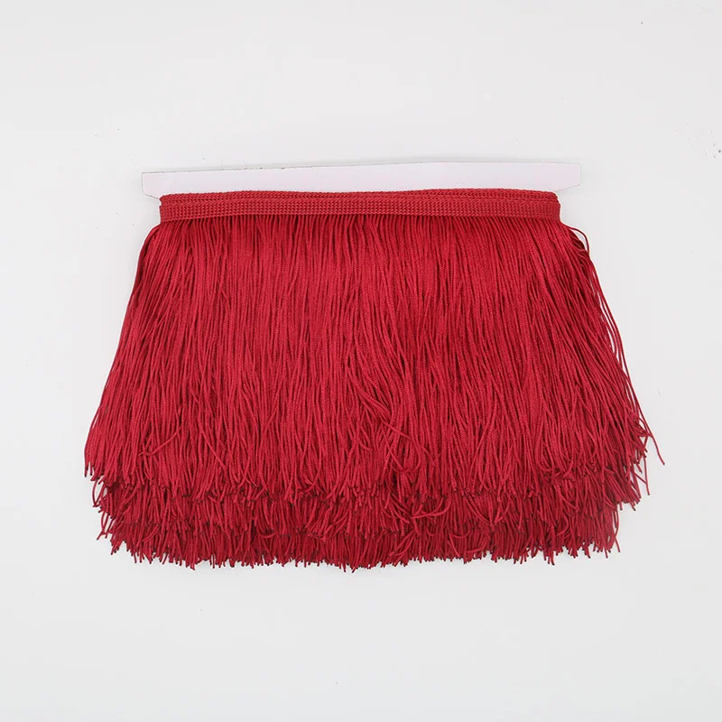1 yards 20cm Long Fringe Lace Tassel Polyester Lace Trim Ribbon Latin dance skirt curtain fringes for sewing DIY Accessories