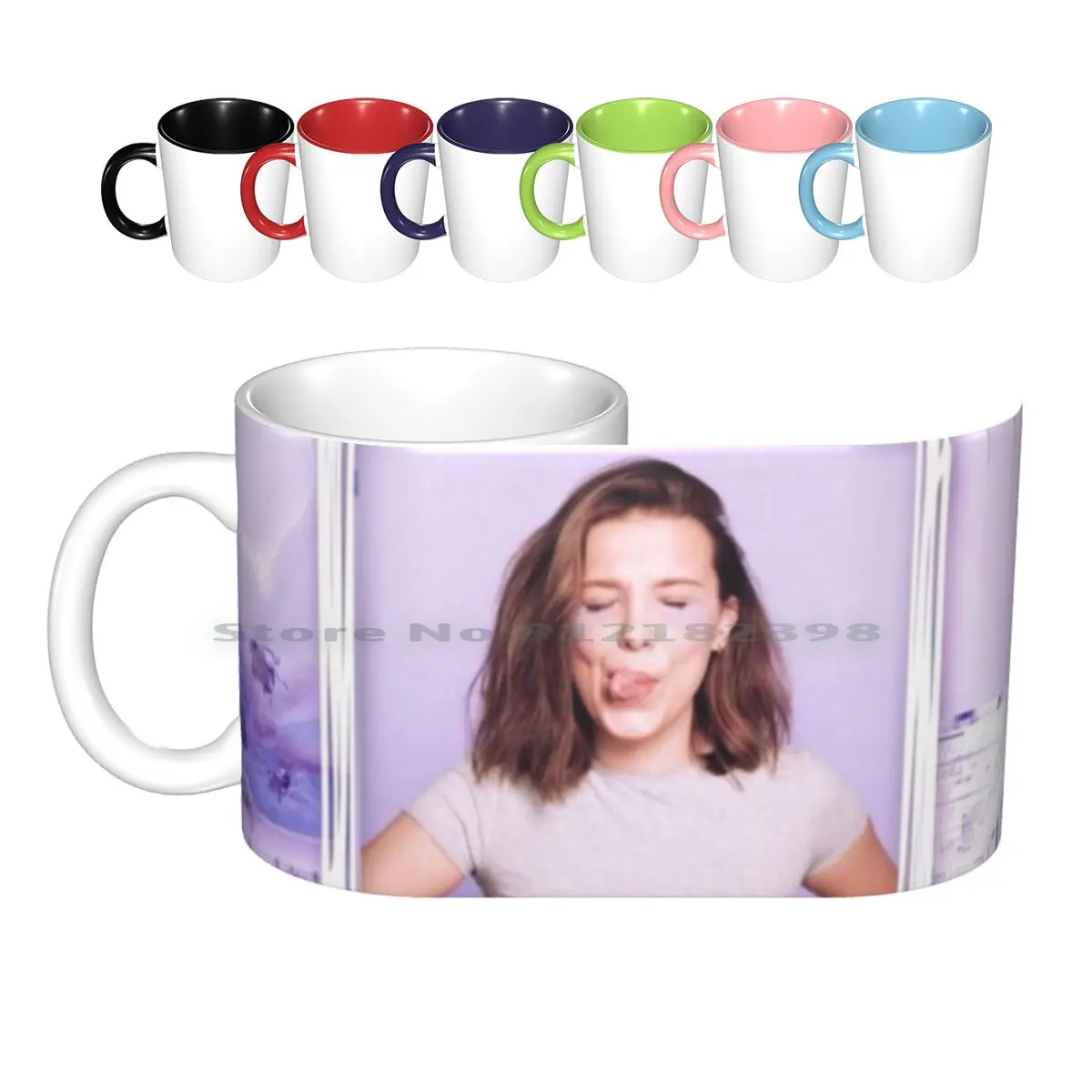 Millie Bobby Brown Ceramic Mugs Coffee Cups Milk Tea Mug Millie Bobby Brown Celebrity Famous Makeup Youtube Movie Star Film