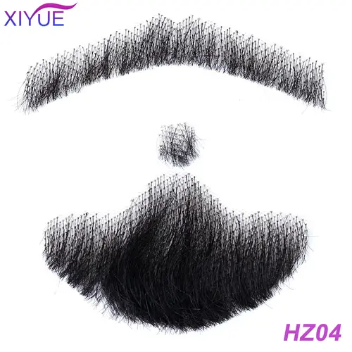 XIYUE synthetic Lace Beard Fake Moustache For Men Mustache Hand Made By Real Hair Cosplay Synthetic Lace Invisible Beards - Image 9