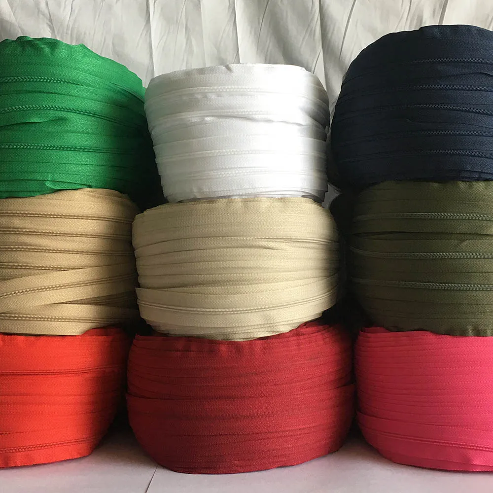 5/10/20 Meters 3# Long Nylon Zippers Rolls with 10/20/40 Pieces Auto-lock Zipper Slider For Tailor Sewing Accessories