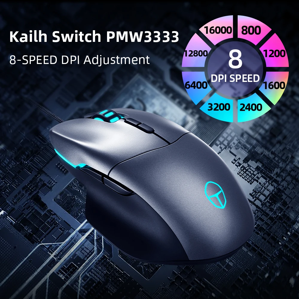 MG301 Gaming Mouse USB Wired Gamer Kailh Fretting 16000DPI with RGB Backlit 6 Programmable Buttons for Gaming Laptop PC Mice