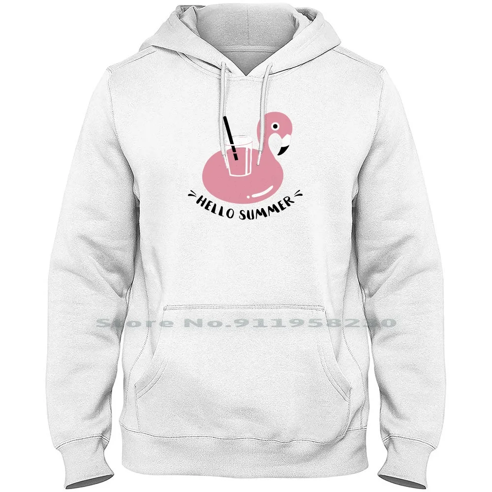 Hello Summer Flamingo Men Women Hoodie Sweater 6XL Big Size Cotton Flamingo Flaming Music Humor Hello Sum Fun Ny Mi Me Go Am