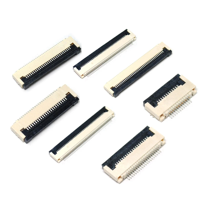 10pcs 0.5mm/1mm Pitch Under Clamshell Socket FPC FFC Flat Cable Connector 4P 5P 6P 8P 10P 12P 14P 16P 20P 22P 24P 30P 34P