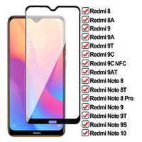 9D Protection Glass For Xiaomi Redmi 8A 9A 9AT 9C NFC Tempered Screen Protector Redmi Note 8 9 10 Pro 8T 9T 9S Protective Film