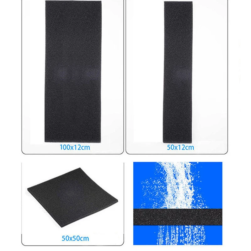 1pc Fish Tank Water Purified Filter Black Biochemical Foam Aquarium Pond Sponge Filtration Pad Material Reusable Accessories