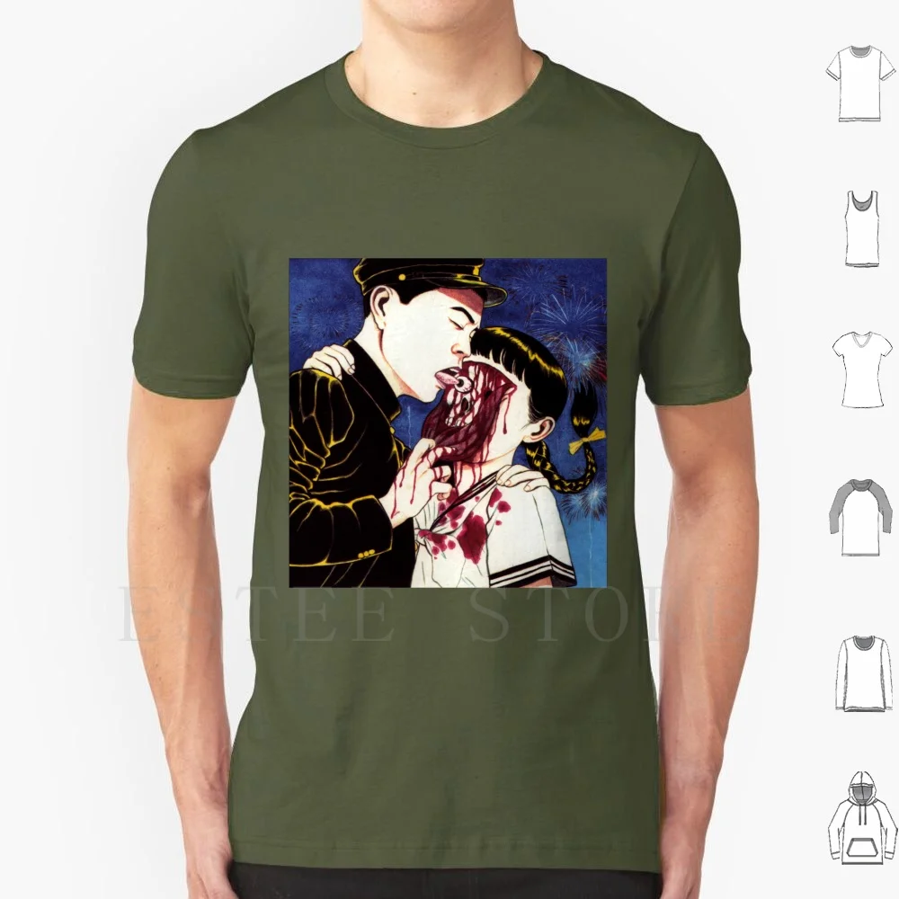 Suehiro Maruo Eye Licking T Shirt Cotton Men DIY Print Suehiro Maruo Junji Ito Uzumaki Akira Sleeve Anime