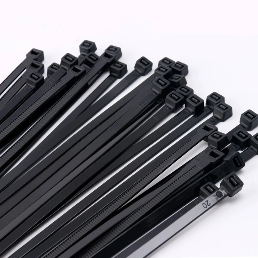 100PCS Nylon Cable Tie,Self-Lockingพลาสติกสีดำสายเคเบิ้ลTie,คงที่,สายผูกข้อกำหนดต่างๆ3X200 5X300