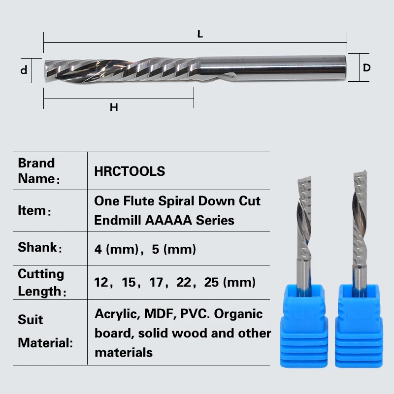 4mm de alta precisão aaaaa esquerda espiral fresa ferramentas gravura para baixo cortar uma flauta roteador bits cnc ferramentas madeira para trabalhar madeira