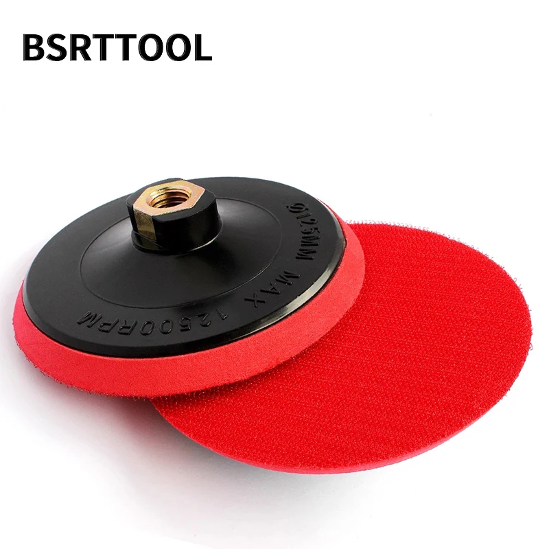 BSRTTOOL 2pcs 5 "후크 및 루프 백업 플레이트 얇은 연마 패드 플라스틱 소재 버핑 홀더 스톤 우드 메탈 배킹 디스크