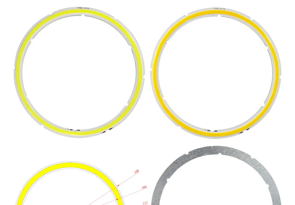 Jährliche Form LED COB Angel Eyes 12V DC 20mm-120mm COB Chip auf Aluminiumplatine Ring LED Kalt Warmweiß Lichtquelle für DIY Glühbirne – Detail 16
