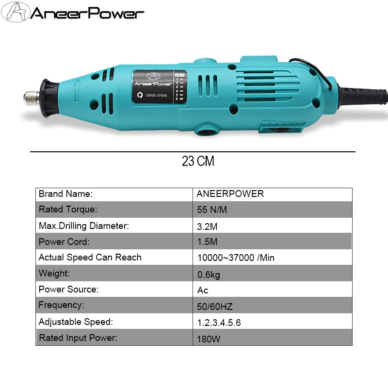 180W Mini Electric Drill 6Variable Speed Dremel Engraver Rotary Tool Polishing Machine Power Tool Engraving Pen With Accessories