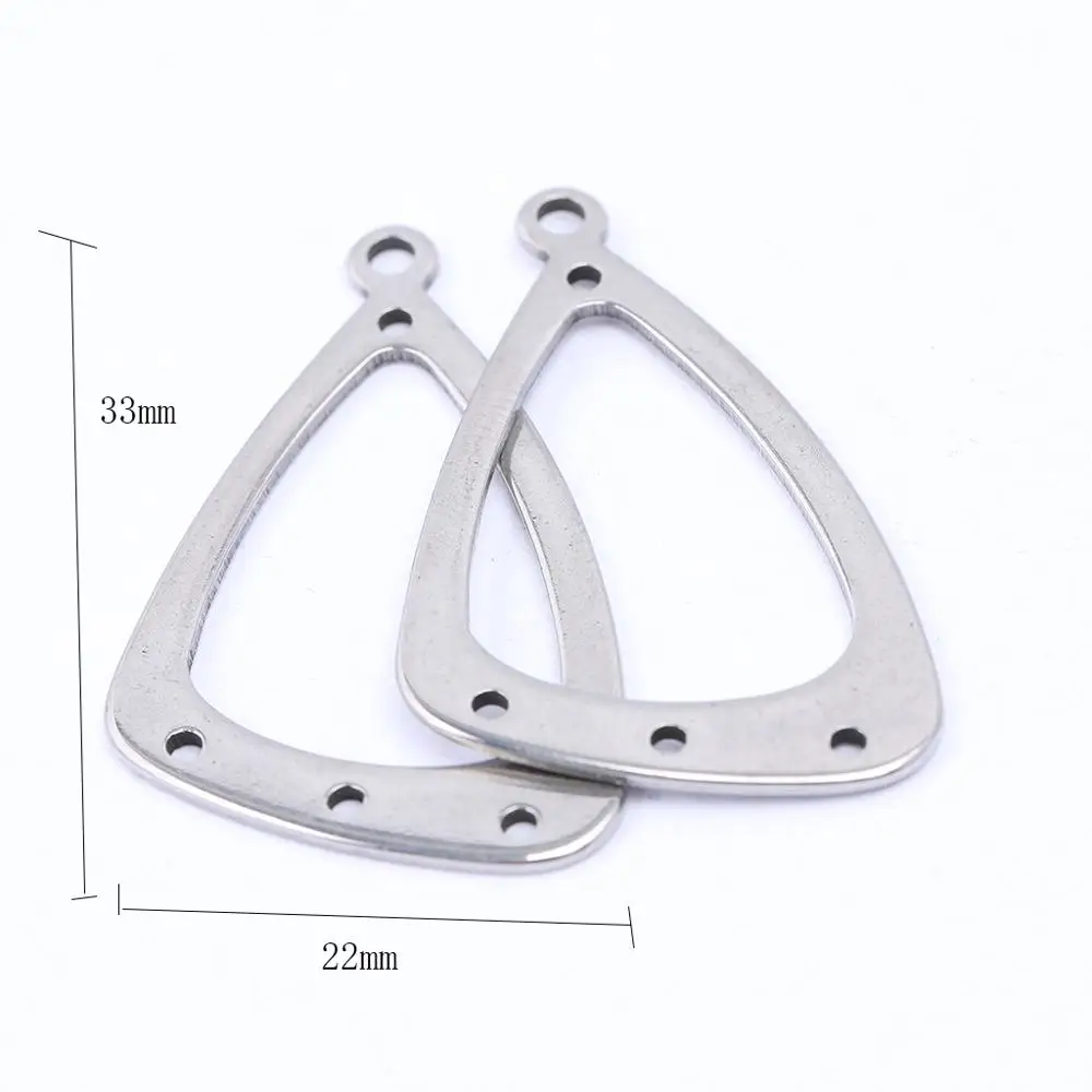 20pcs Stainless Steel Triangle Square Teardrop Frame Earrings Connector Charms With Loops Diy Jewelry Making Accessories