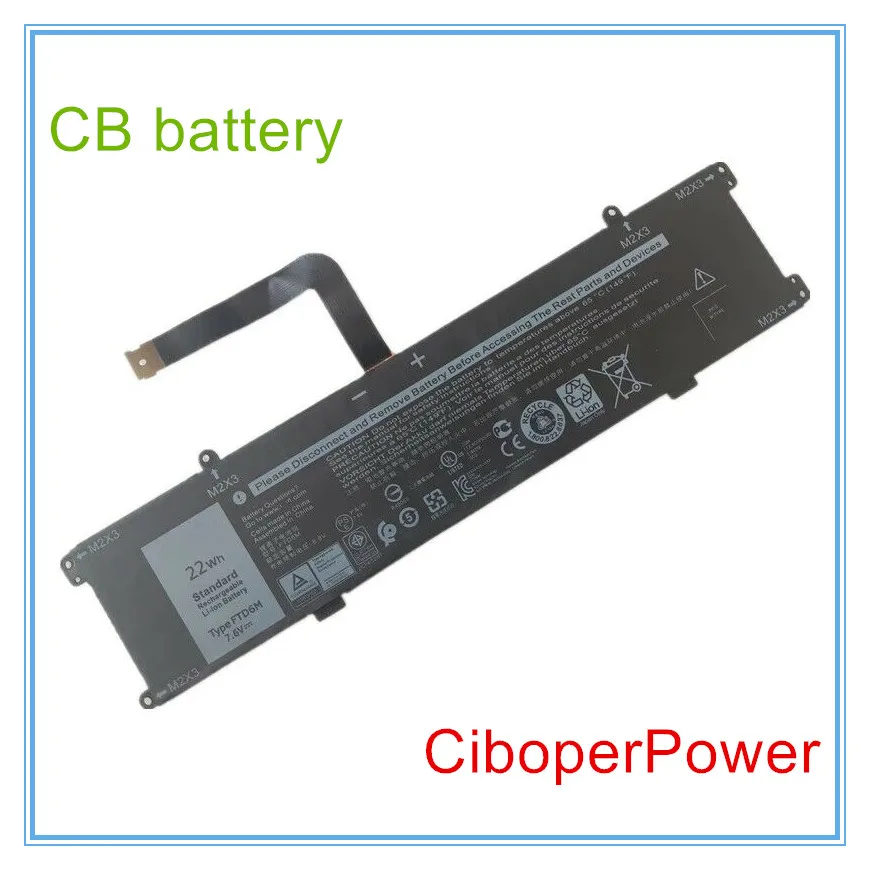 

FTD6M 06HHW5 K17M-BK-US 6HHW5 K17M Laptop Battery For 7285 2-IN-1 Keyboard E7285