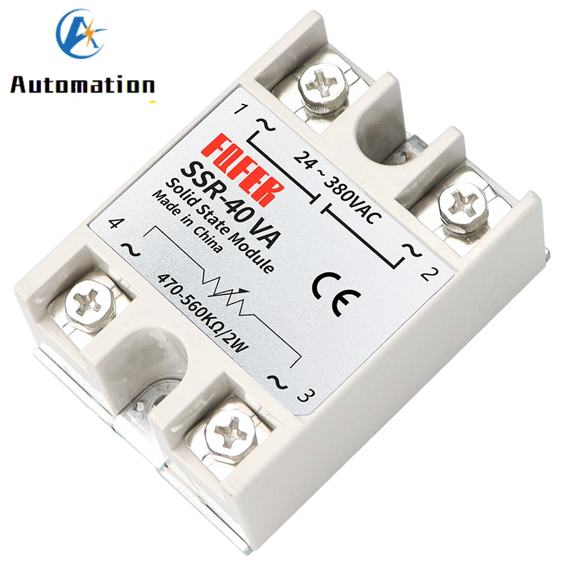 Stałe przekaźnik stanu SSR-10VA SSR-25VA SSR-40VA 10A 25A 40A Relais Regulator 24-380VAC wyjście SSR 10VA 25VA 40VA 50VA 60VA 100VA