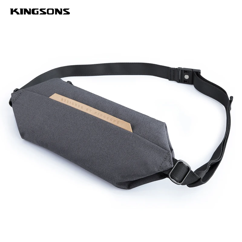 Kingsons New Crossbody Bags Dark Multifunctional Phone Pack Wallet Adjustable Single Strap Geometric Hexagon Polyester Chest Bag