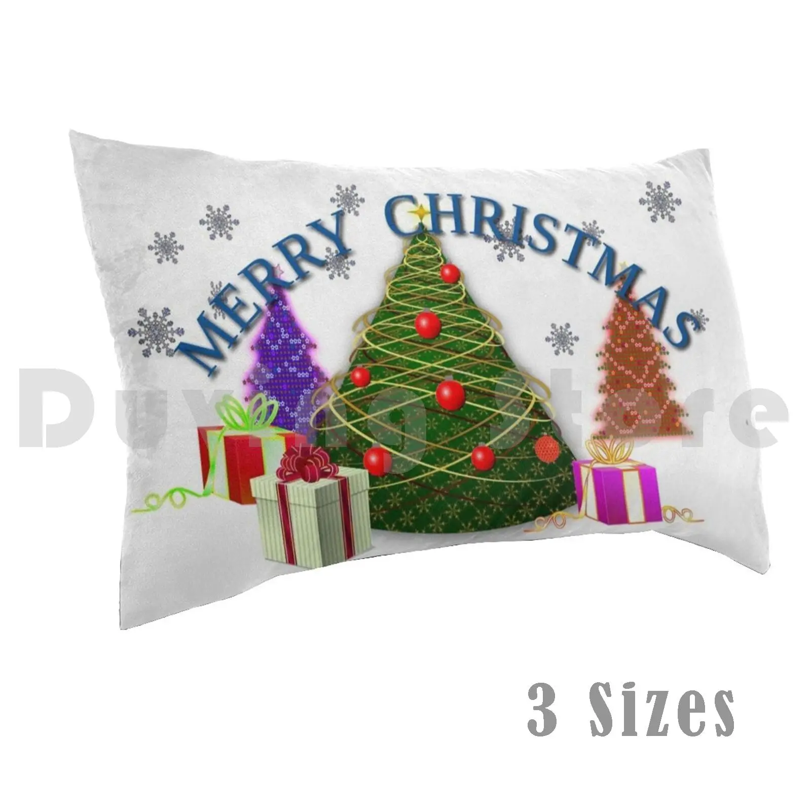 

Merry Christmas 2015 Pillow Case Printed 35x50 Johndsmith Santa Christmas Xmas Tree Presents Red Green