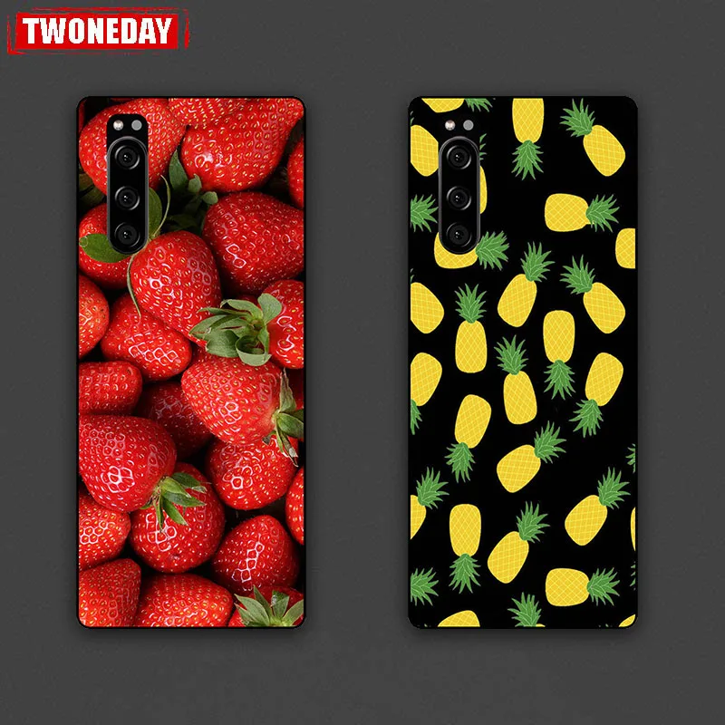 Phone Case For SONY Xperia 8 20 10 5 1 ii iii XZ5 XA3 XZ3 XZ4 Plus Ultra Compact ACE L4 Soft Silicone Print fruit Cover