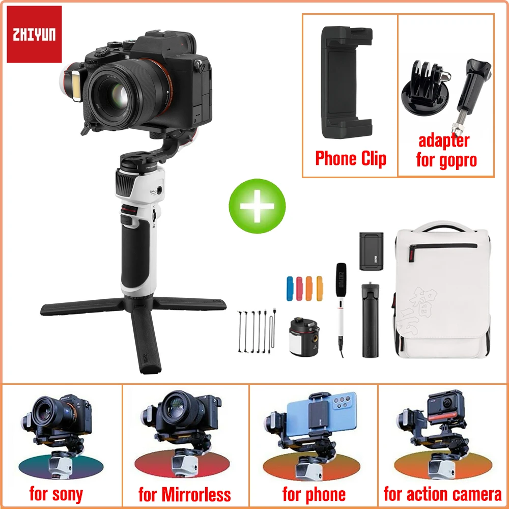 Zhiyun Crane M3 3-Axis Handheld Gimbal Stabilizer for Mirrorless DSLR Cameras Smartphone iPhone Sumsang Gopro Action Cam Crane M