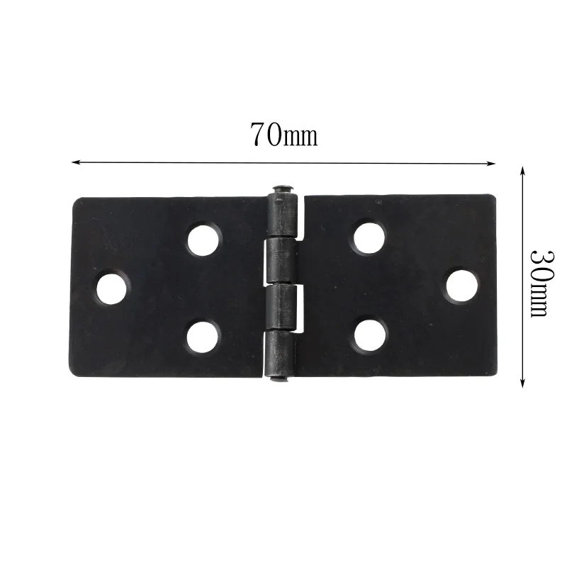 Solid Wood Furniture Door Panels Antique 6 Holes Black Hinges Wood Door Plywood Bent Iron Hinge