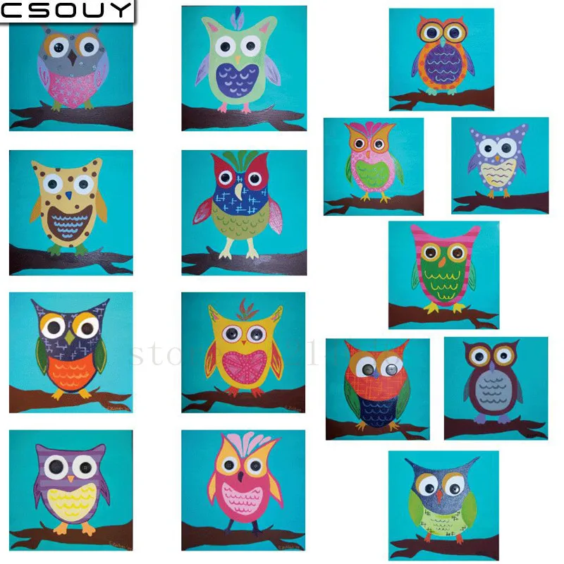 

Diy Diamond Embroidery Owls Of Various Shapes Diamond Painting Cross Stitch Full Square & Round Drill Mosaic Decoration Stickers