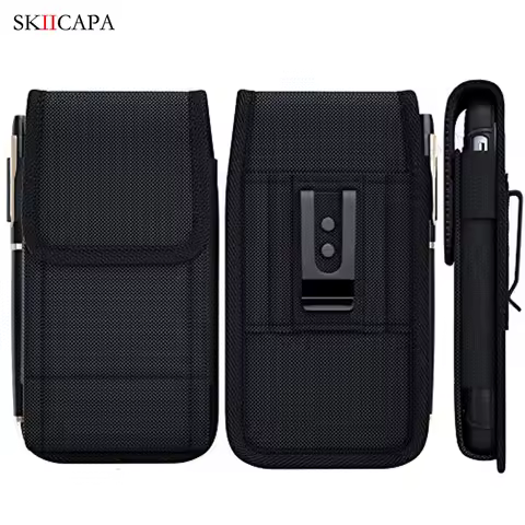 Belt Clip Waist Bag For Samsung Galaxy S21 Ultra Flip Cover Universal Phone Pouch Oxford Cloth Holster For Samsung M51 M31S M30S