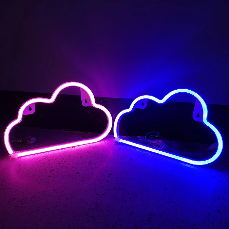 Cloud Sign Neon Light LED Sky Modeing Lamp Nightlight Bulbs Decor Room Shop Party Wall Art Wedding USB & Battery Box Powered