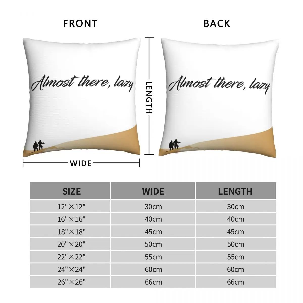 Almost There Lazy Square Pillowcase Polyester Linen Velvet Creative Zip Decorative Throw Pillow Case Room Cushion Cover