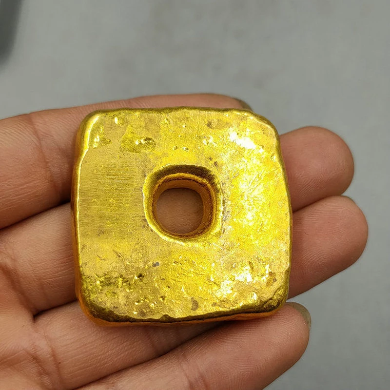 Exquisite antique copper gold ingot (Gold treasury) decoration / No.99