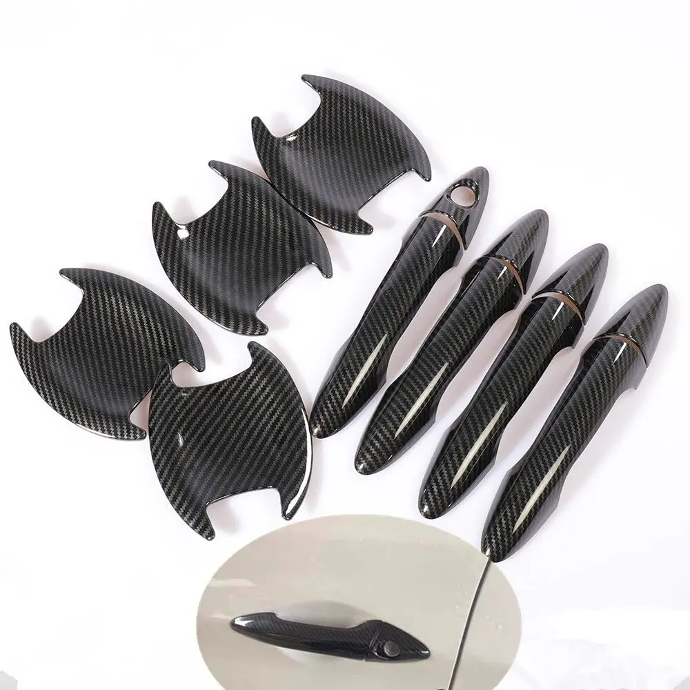 

For HYUNDAI SOLARIS 2010 2011 2012 2013 2014 2015 New Carbon Fiber Car Door Handle Cover Trim Sticker Styling Accessories