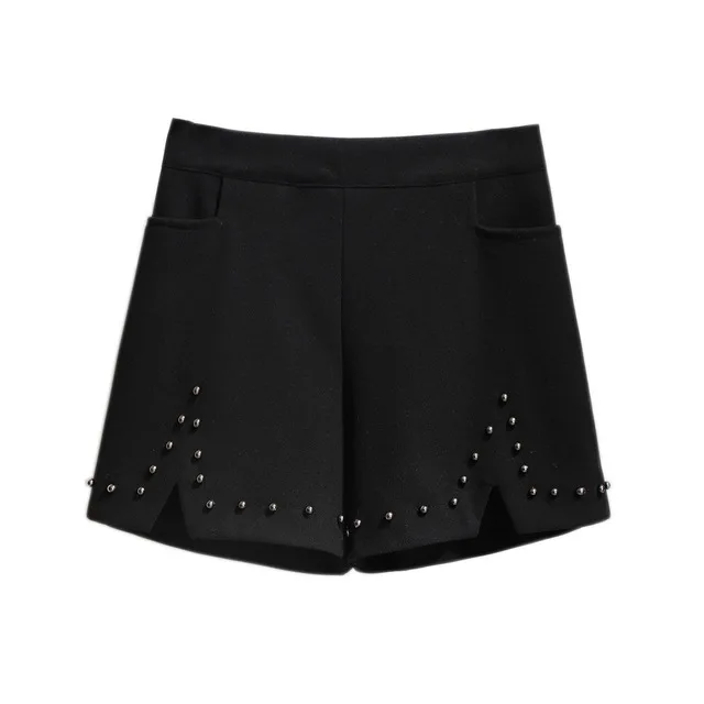 New Spring Autumn Plus Size Shorts For Women Large Loose Elastic Waist Wide Leg Thick Work Wear Shorts Black 4XL 5XL 6XL 7XL