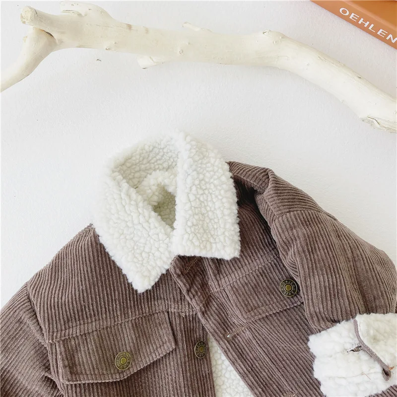 Newborn Baby Girl Boy Corduroy Jacket Infant Toddler Child Coat Autumn Spring Winter Warm Thick Kid Outwear Baby Clothes 0-3Y