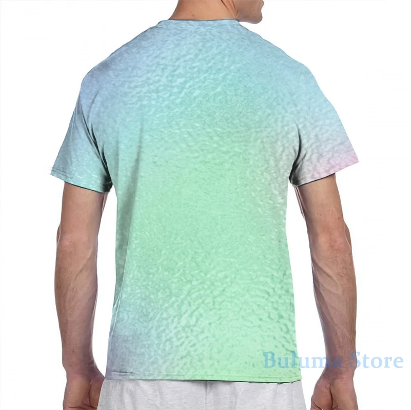 Holographic Rainbow Iridescent Metallic Texture Green Blue Pink Purple men T-Shirt women funny print girl t shirt boy tops tees