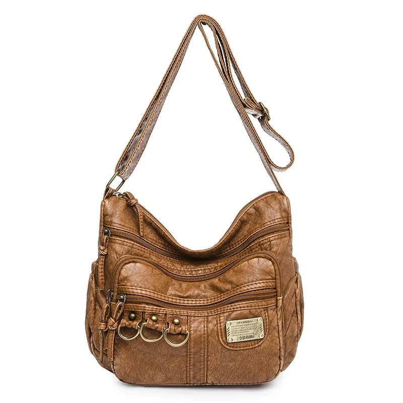 Annmouler 2021 Shoulder Bags for Women Vintage Brand Crossbody Bags Luxury Female Bag Brown Soft Shopper Bag Large bolso mujer