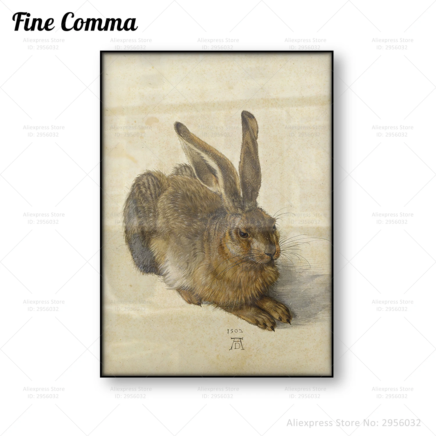 

Винтажный постер Young Hare Hase Albrecht Durer Fine Comma Style
